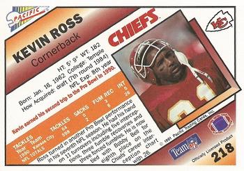 1991 Pacific #218 Kevin Ross Back