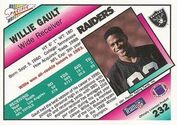 1991 Pacific #232 Willie Gault Back