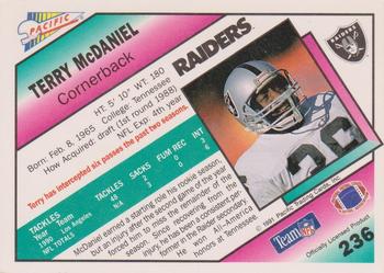 1991 Pacific #236 Terry McDaniel Back