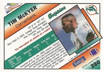 1991 Pacific #280 Tim McKyer Back