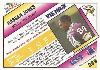 1991 Pacific #289 Hassan Jones Back