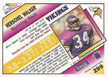 1991 Pacific #299 Herschel Walker Back
