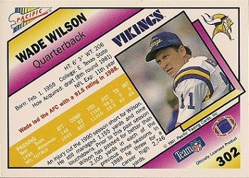 1991 Pacific #302 Wade Wilson Back
