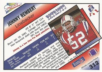 1991 Pacific #312 Johnny Rembert Back