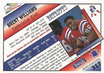 1991 Pacific #317 Brent Williams Back