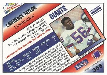 1991 Pacific #356 Lawrence Taylor Back