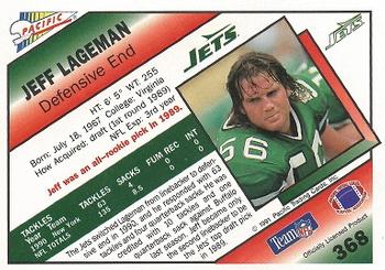 1991 Pacific #368 Jeff Lageman Back