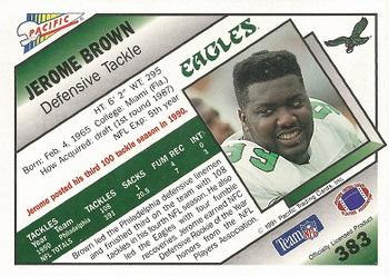 1991 Pacific #383 Jerome Brown Back