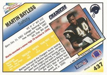 1991 Pacific #437 Martin Bayless Back