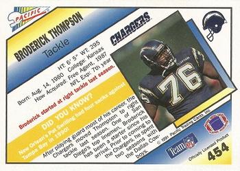 1991 Pacific #454 Broderick Thompson Back