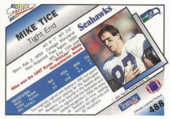 1991 Pacific #488 Mike Tice Back
