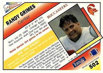 1991 Pacific #502 Randy Grimes Back