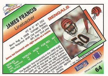 1991 Pacific #64 James Francis Back