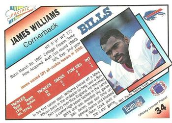 1991 Pacific #34 James Williams Back