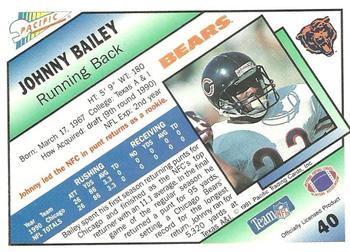 1991 Pacific #40 Johnny Bailey Back