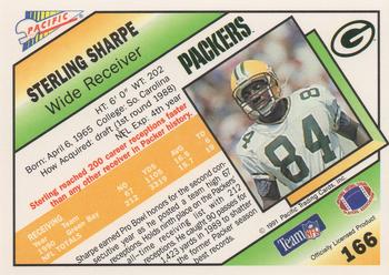 1991 Pacific #166 Sterling Sharpe Back