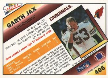1991 Pacific #405 Garth Jax Back