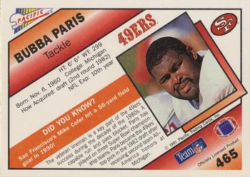 1991 Pacific #465 Bubba Paris Back