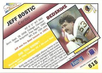 1991 Pacific #515 Jeff Bostic Back