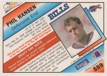1991 Pacific #559 Phil Hansen Back