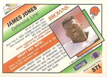 1991 Pacific #571 James Jones Back
