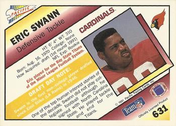 1991 Pacific #631 Eric Swann Back