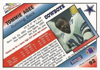 1991 Pacific #92 Tommie Agee Back