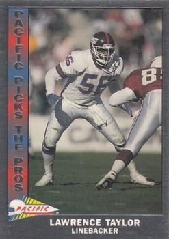 1991 Pacific - Pacific Picks the Pros Silver #19 Lawrence Taylor Front