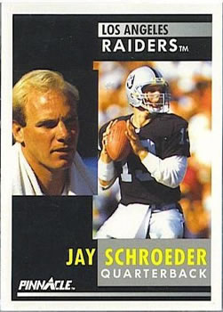 1991 Pinnacle #10 Jay Schroeder Front