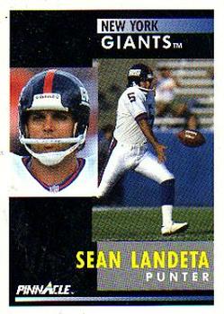 1991 Pinnacle #14 Sean Landeta Front