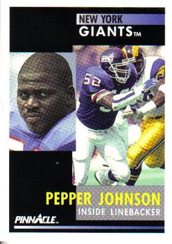 1991 Pinnacle #252 Pepper Johnson Front