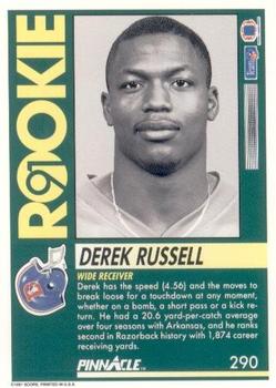 1991 Pinnacle #290 Derek Russell Back