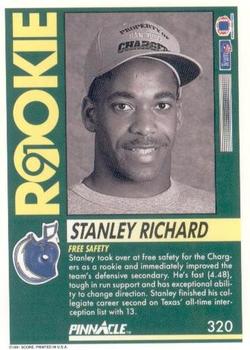 1991 Pinnacle #320 Stanley Richard Back