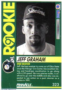 1991 Pinnacle #323 Jeff Graham Back