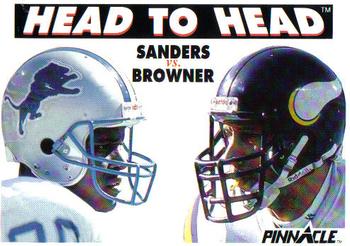 1991 Pinnacle #352 Barry Sanders / Joey Browner Front