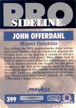 1991 Pinnacle #399 John Offerdahl Back