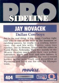 1991 Pinnacle #404 Jay Novacek Back