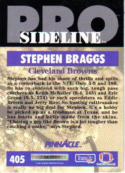 1991 Pinnacle #405 Stephen Braggs Back