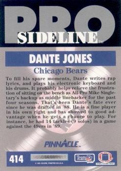 1991 Pinnacle #414 Dante Jones Back