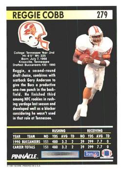 1991 Pinnacle #279 Reggie Cobb Back