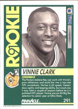1991 Pinnacle #291 Vinnie Clark Back