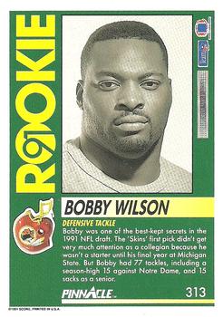 1991 Pinnacle #313 Bobby Wilson Back