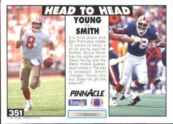 1991 Pinnacle #351 Steve Young / Bruce Smith Back