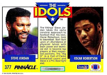 1991 Pinnacle #377 Steve Jordan / Oscar Robertson Back