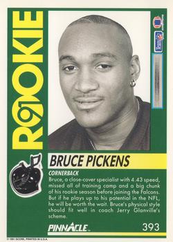 1991 Pinnacle #393 Bruce Pickens Back