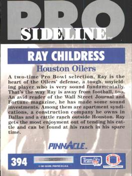 1991 Pinnacle #394 Ray Childress Back