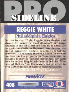 1991 Pinnacle #408 Reggie White Back