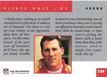 1991 Pro Line Portraits #139 Pierce Holt Back