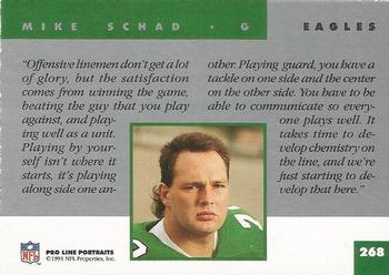 1991 Pro Line Portraits #268 Mike Schad Back