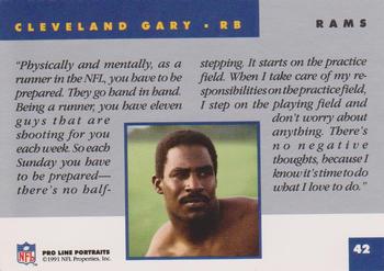 1991 Pro Line Portraits #42 Cleveland Gary Back